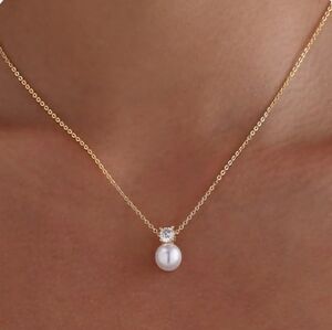 14k Yellow Gold Freshwater Pearl Necklace 18/16 Inch